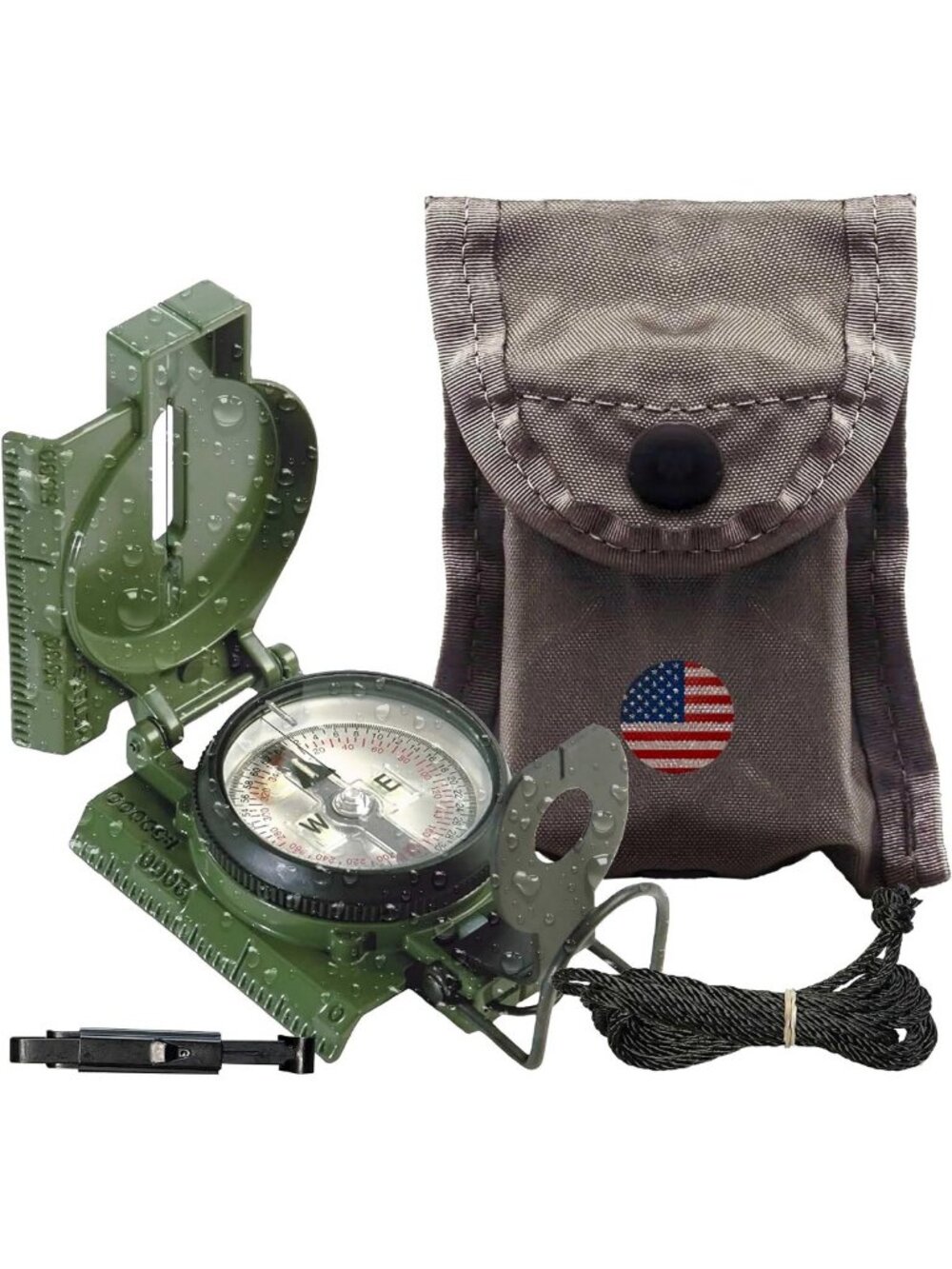 Military-Grade Phosphorescent Lensatic Compass - Durable & Accurate Navigation